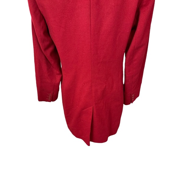 Jaeger Pea Coat Womens Wool Soft Stretch Pockets Collared Button Up Red 10 - Picture 8 of 11